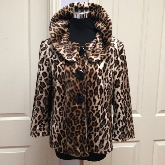 Chico’s short Coat ,Jacket,Size 0,swing, Cheetah - Picture 2 of 9